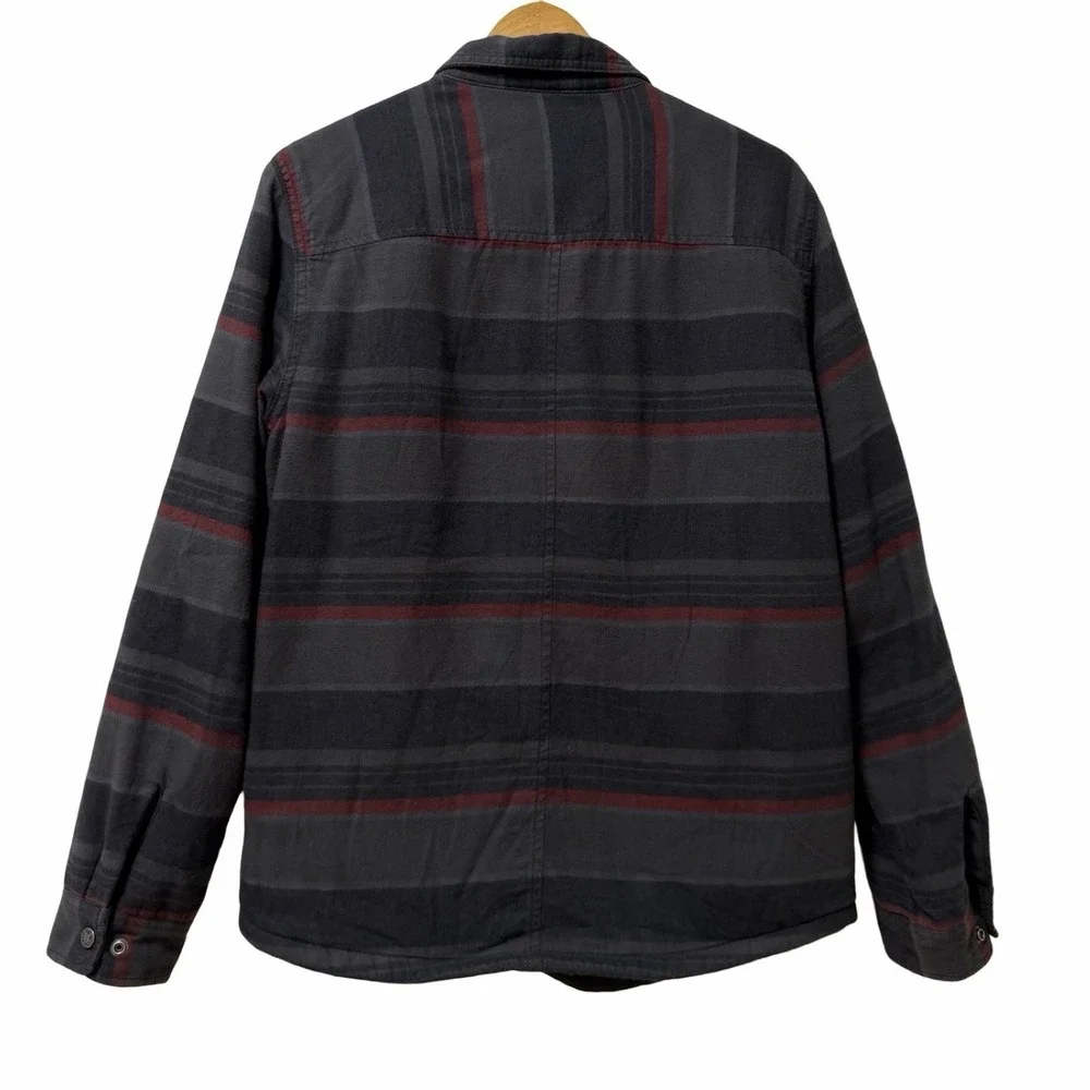 The North Face Mens Campshire Sherpa Lined Snap Jacket Size M Gray Plaid Shacket